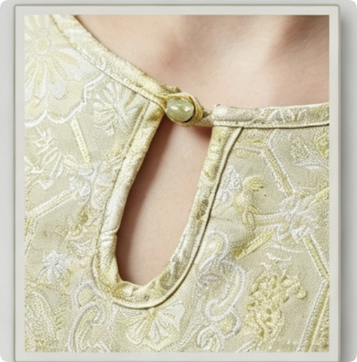 New Chinese-styleJacquard Satin Chinese Style 3/4 Sleeve Top