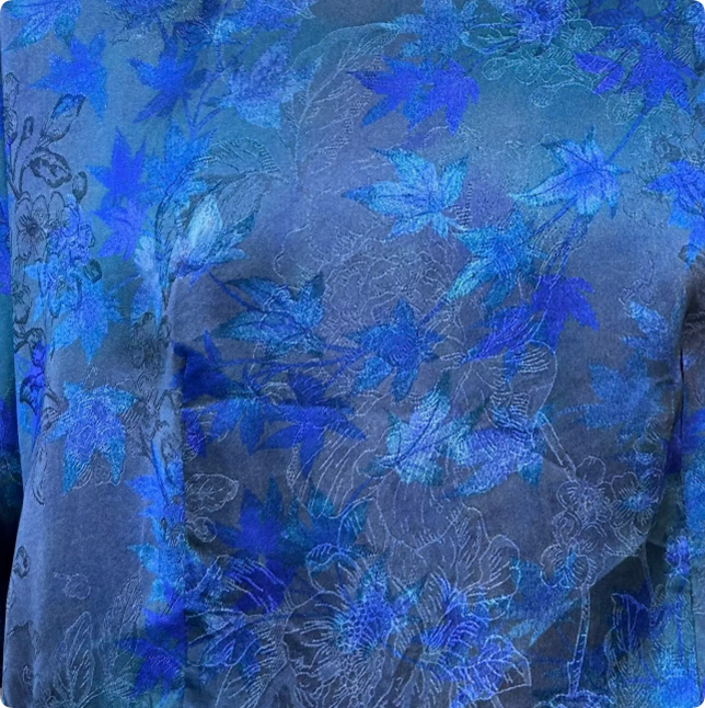 New Chinese-style women's top, satin jacquard shirt, summer mid-sleeve, cool and slimming