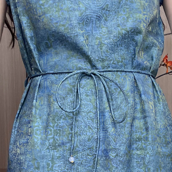 New Chinese-style Tie Waist Sleeveless Dress