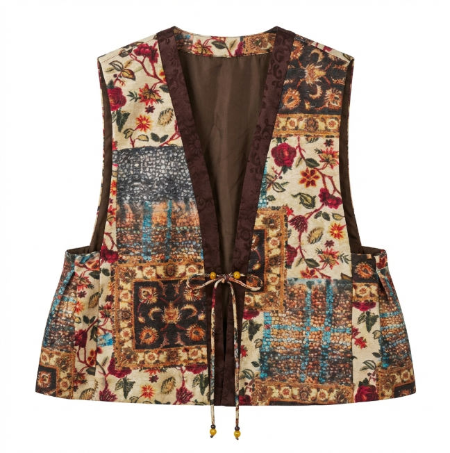 Ethnic Style Retro Printed Vest