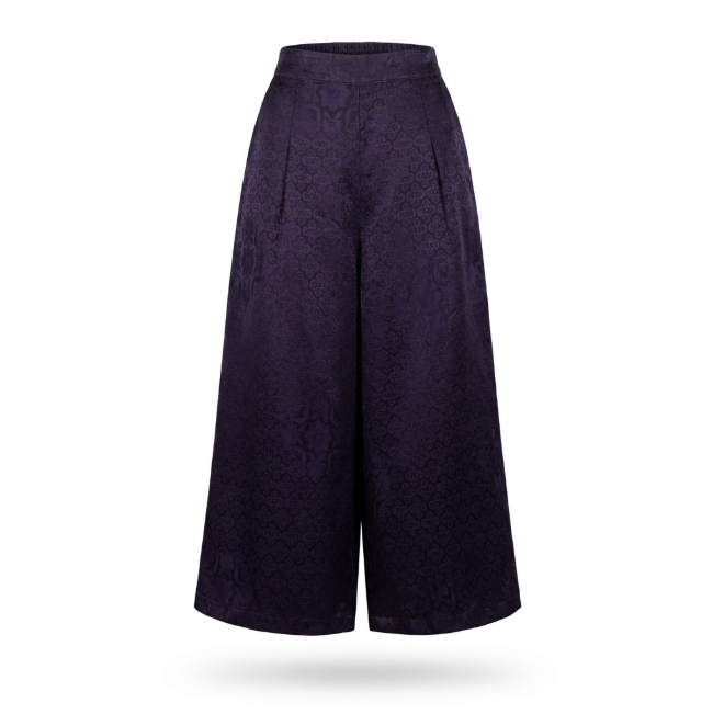 New Chinese-Style Dark Pattern Jacquard Wide-leg Pants
