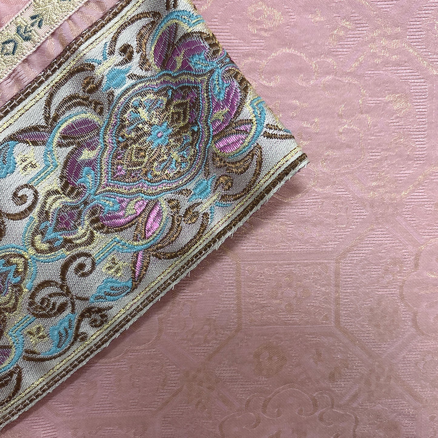 New Chinese-style Women's Pink Jacquard Brocade Dress Improved Traditional Midi Dress