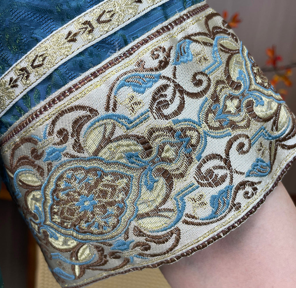 New Chinese-style Blue Jacquard Embroidered Loose Dress