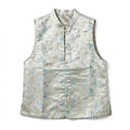 New Chinese Style Gourd Jacquard Stand Collar Vest Chinese Satin Frog Button Sleeveless Gilet