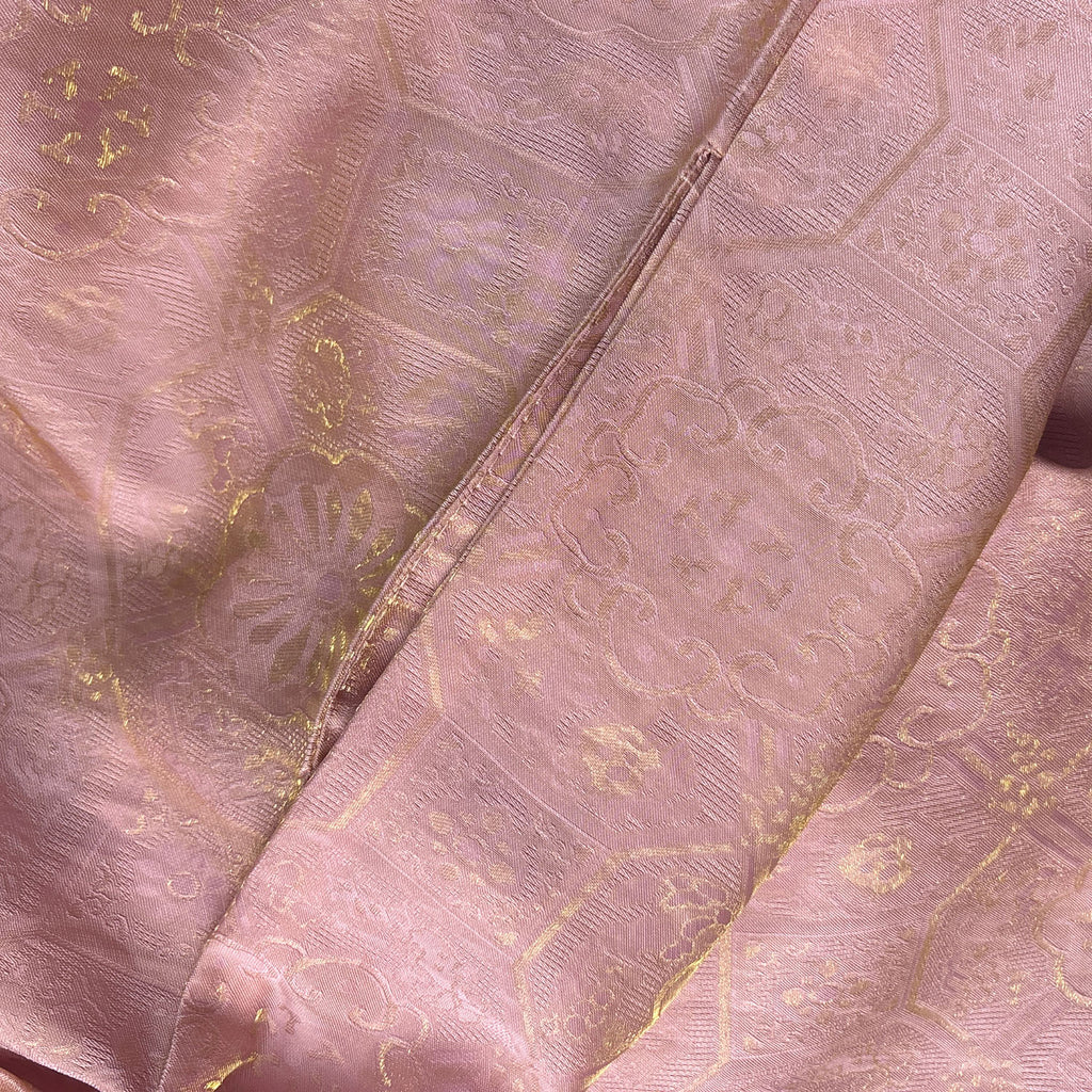 New Chinese-style Women's Pink Jacquard Brocade Dress Improved Traditional Midi Dress